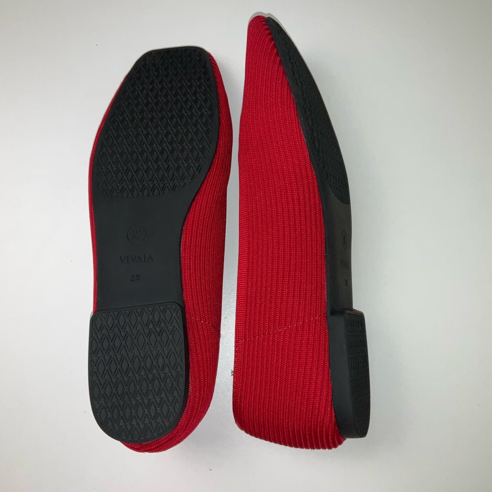 Red Women's Flats - Picture 14 of 16